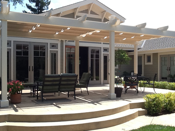 canopy skylight pergola patio roman shades