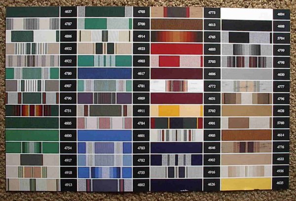 Sunbrella Acrylic Color Fabric Chart