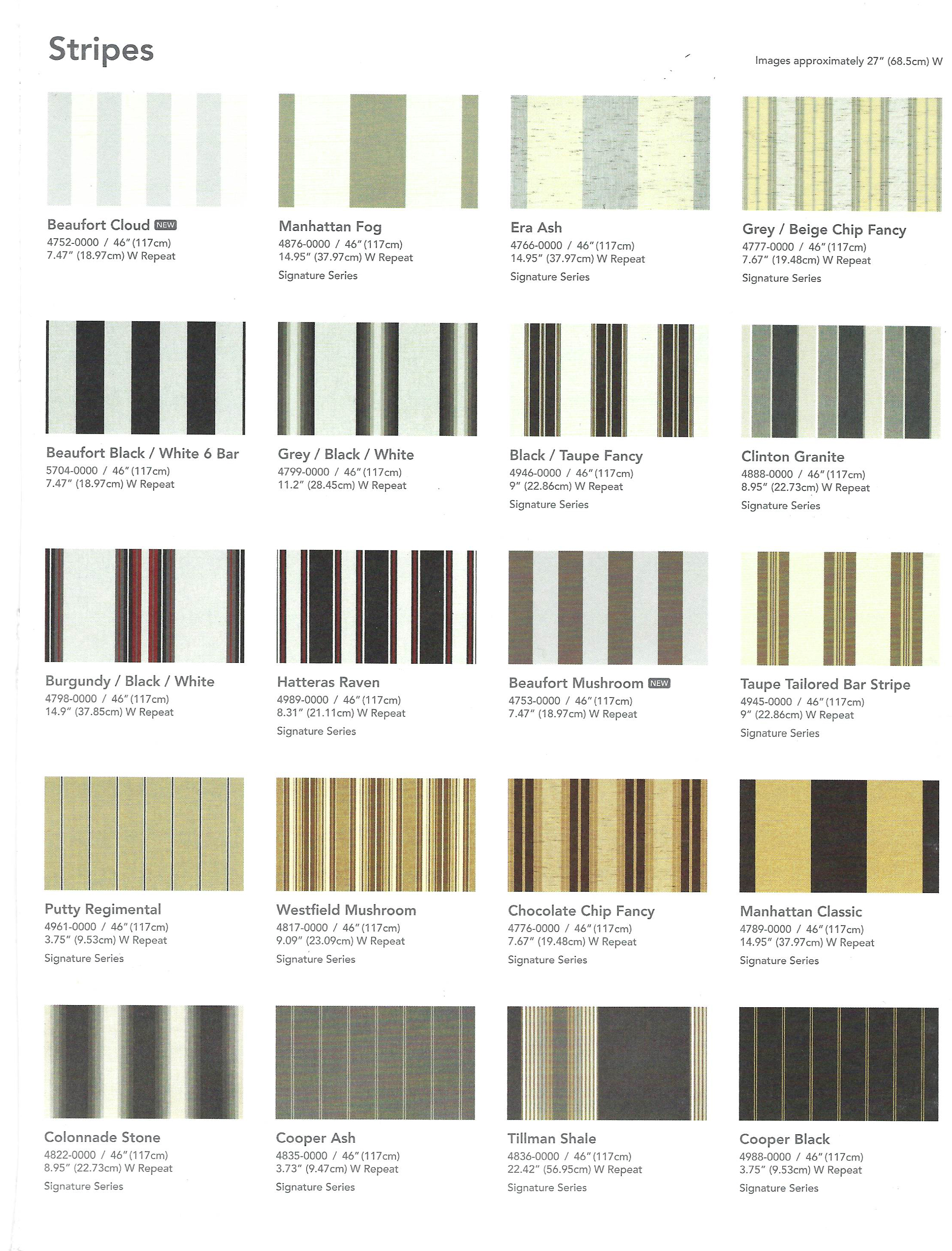Sunbrella Outdoor Fabric Color Chart