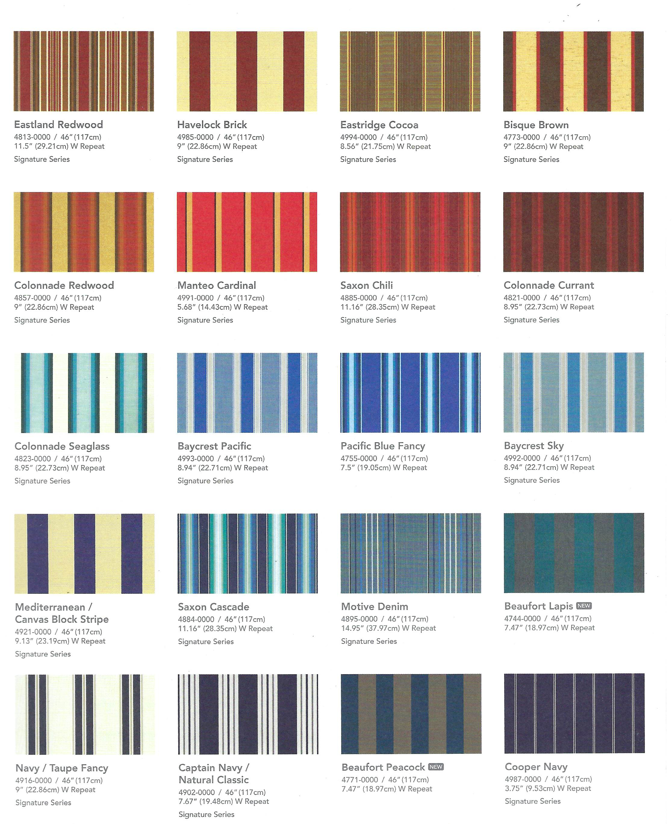 Sunbrella Color Chart