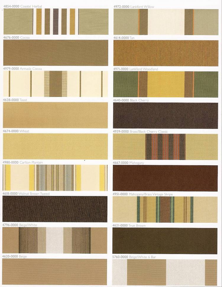 Sunbrella Fabric Color Chart